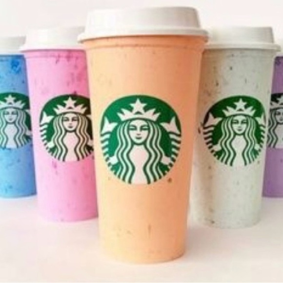 Starbucks Other - Starbucks Speckled Reusable Hot Coffee To Go Cup Pastels Set of 5